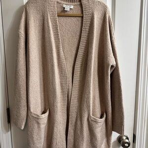 Rachel Zoe Tan Open-Front Cardigan